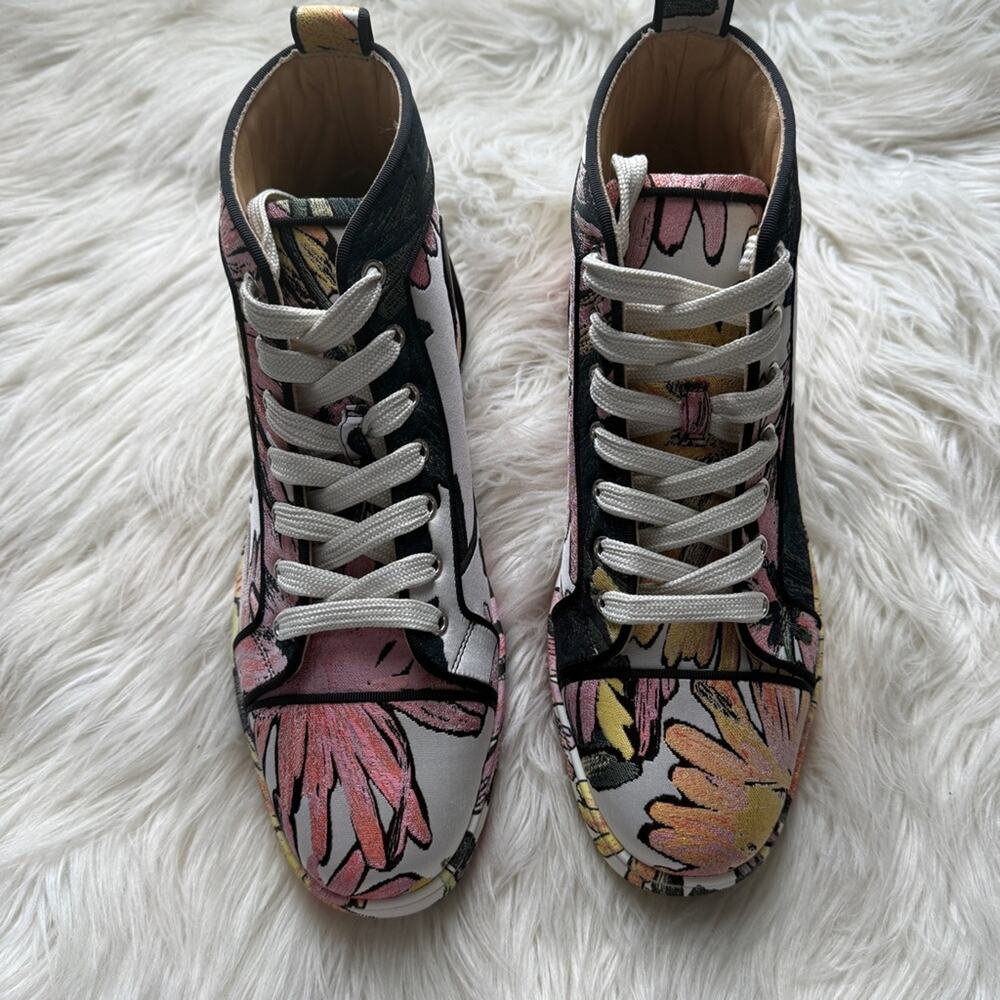 NWT •Christian Louboutin Louis Flat High 'Floral' Size: 41 - Picture 2 of 12